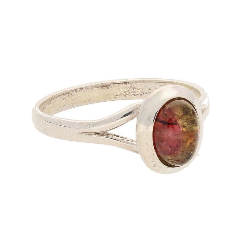 Watermelon Tourmaline Sterling Silver Ring