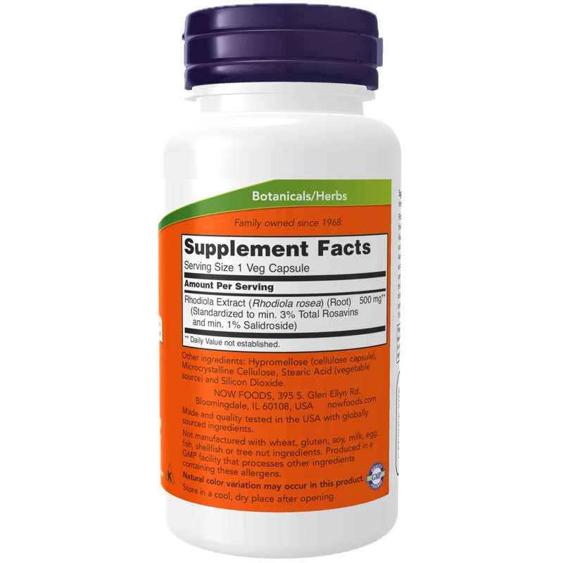 NOW Foods Rhodiola 500mg - 60 Veg Capsules