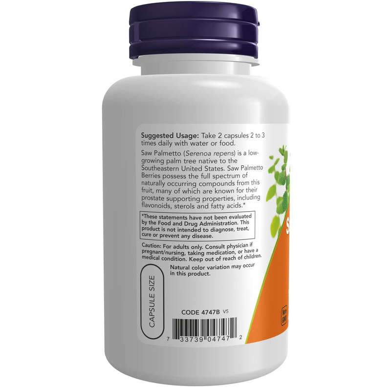 NOW Foods Saw Palmetto Berries 550 Mg - 100 Veg Capsules