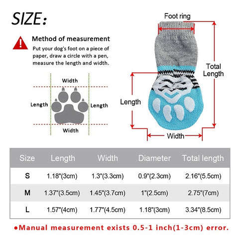 pet sock size chart