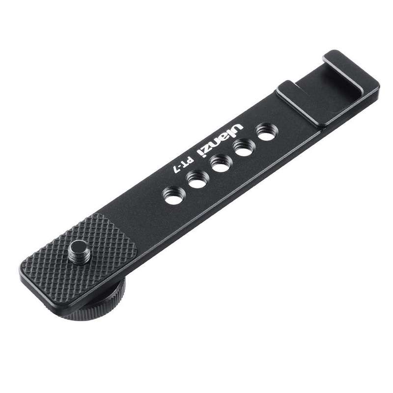 Ulanzi PT-7 Cold Shoe Stand Bracket Vlogging Microphone Flash Light Extension Plate with 1/4 Inch...