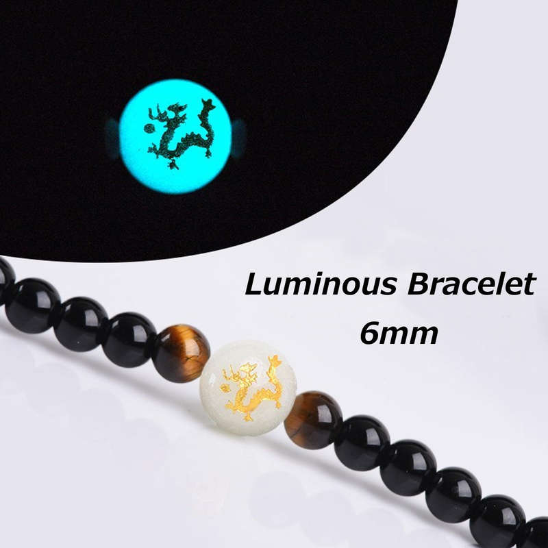 108 Beads Black Onyx Luminous Yoga Dragon Mala Bracelet Multilayer Vintage Beaded Bracelet