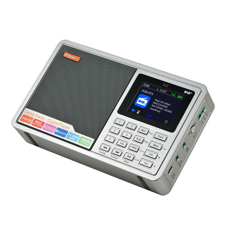 GTMEDIA D2 DAB+ 174.92-239.20MHz DAB FM Full Band Digital Radio MP3 Music Player Clock Alarm