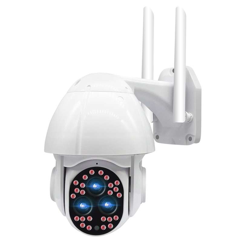 GUUDGO 24 LED +3HD Lenses Full color 1080P Camera Night Vight 355 PTZ 4X Zoom Rotation Outdoor Ca...