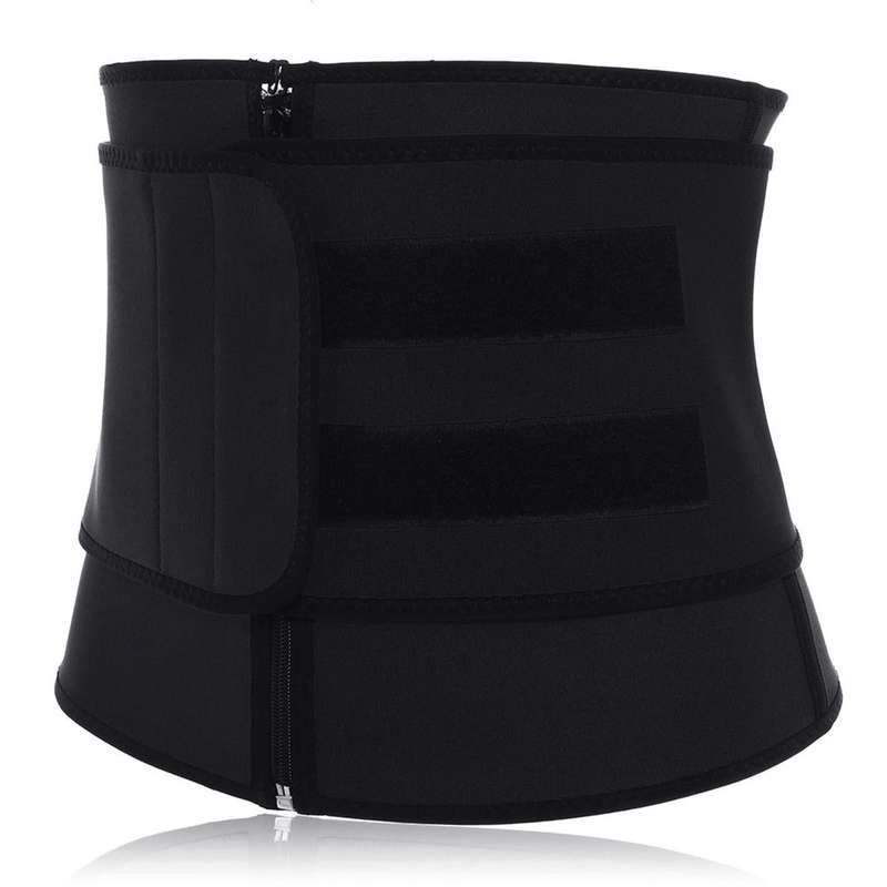Sport Women Waist Tummy Girdle Zipper Belt Corset Body Shaper Trainer Control - Grey S