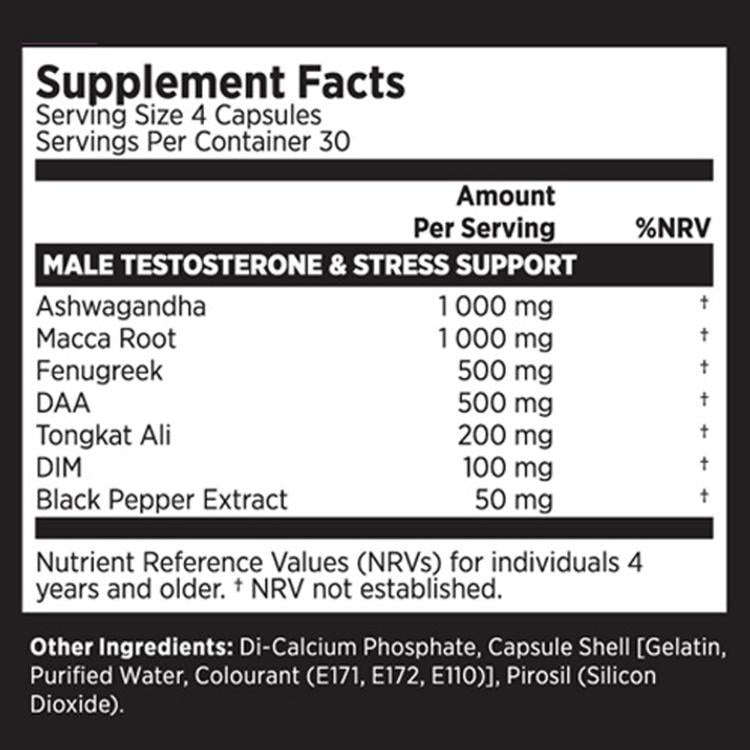 Sci-Core Alpha Core 120 Caps - Nutritional Information