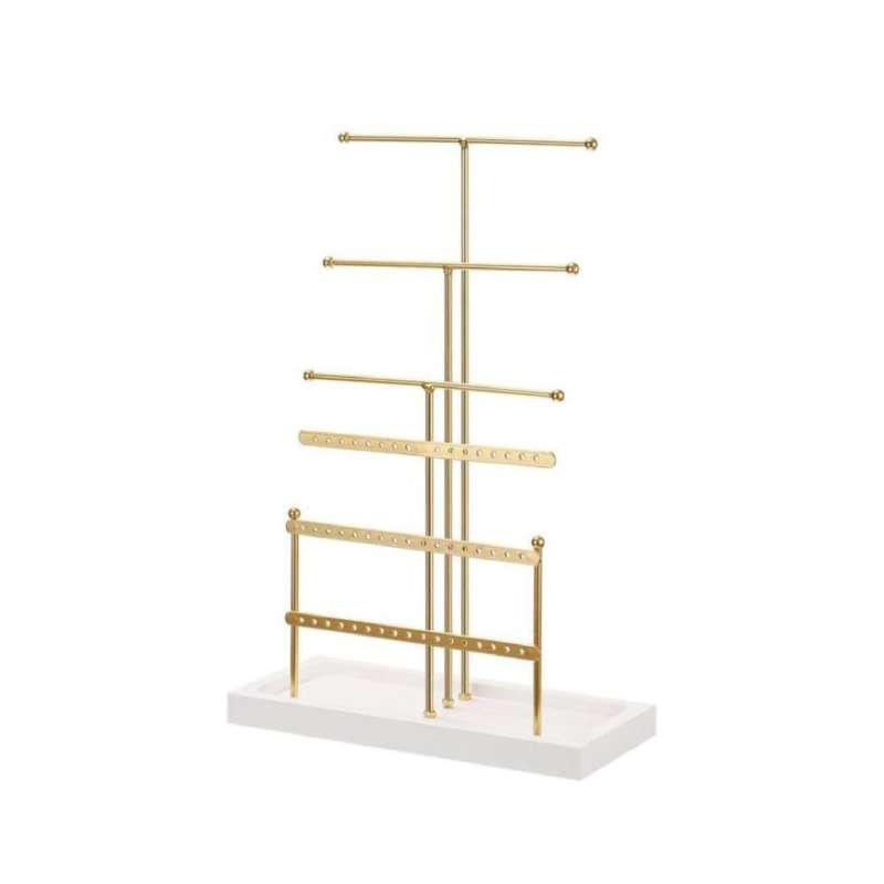 Tiered Gold & White Jewellery Display Stand