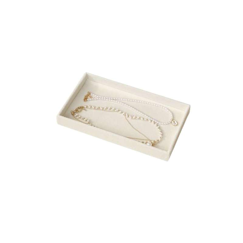 Beige Velvet Open Jewellery Tray