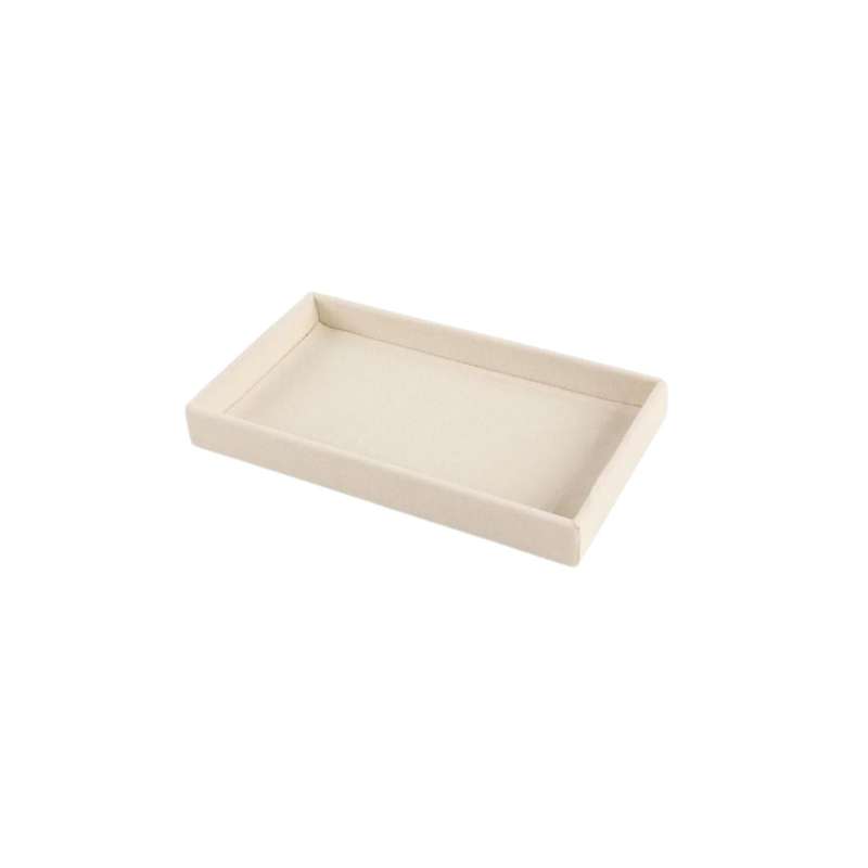 Beige Velvet Open Jewellery Tray
