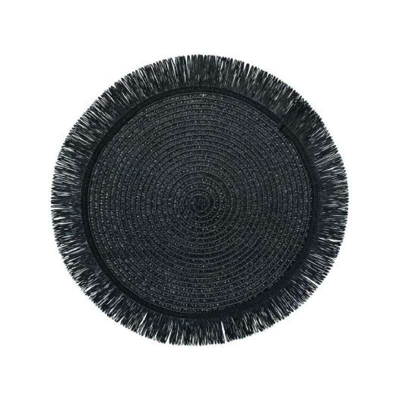 Black Fringe Placemat
