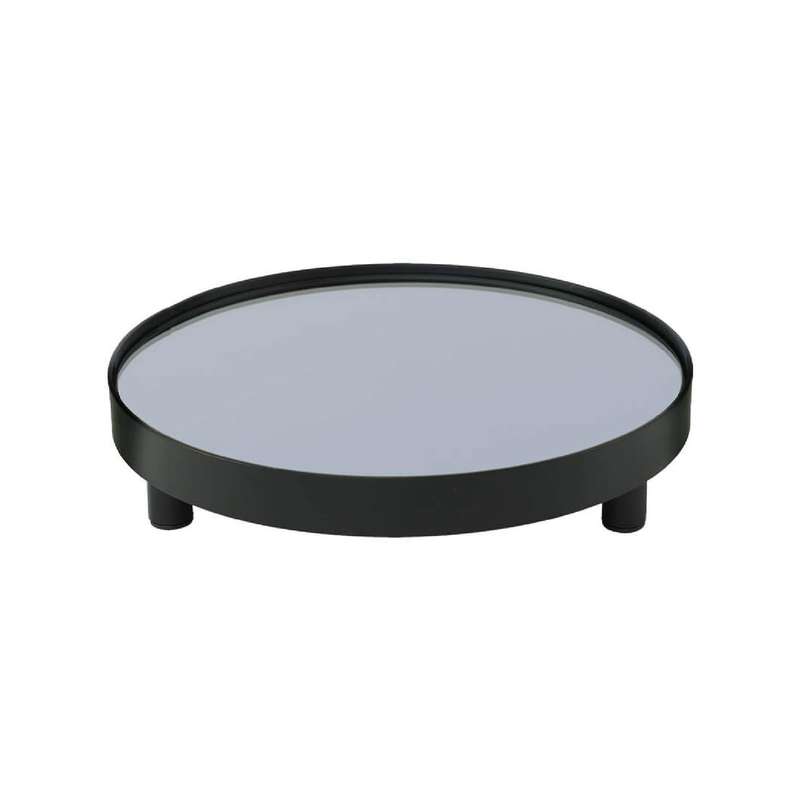 Black Round Mirror Tray