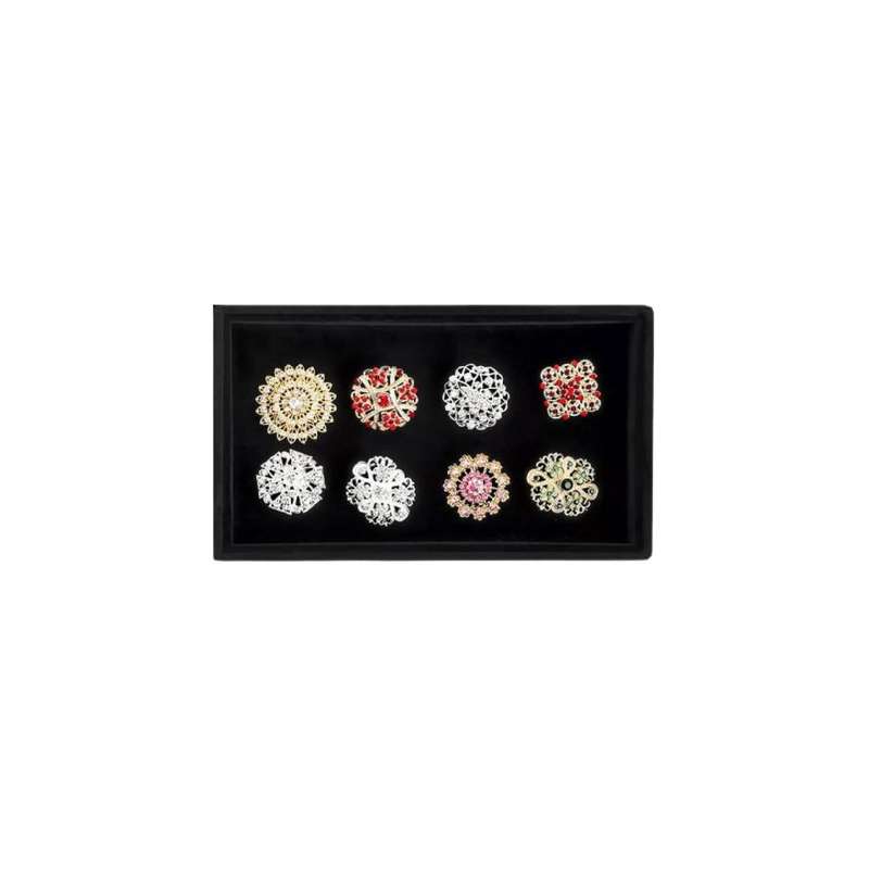 Black Velvet Open Jewellery Tray