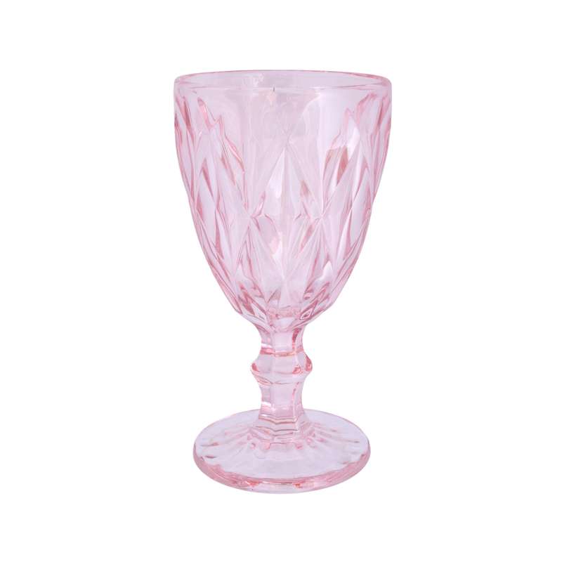 Blushing Pink Patterned Wine Glass