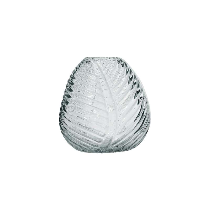 Clear Leaf Bud Vase