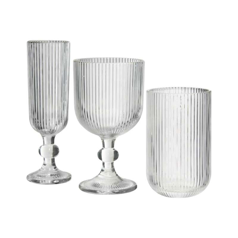 Clear Ribbed Glass Hi-Ball