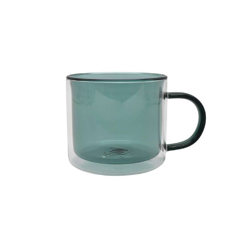 Double-Walled Aqua Glass Mug