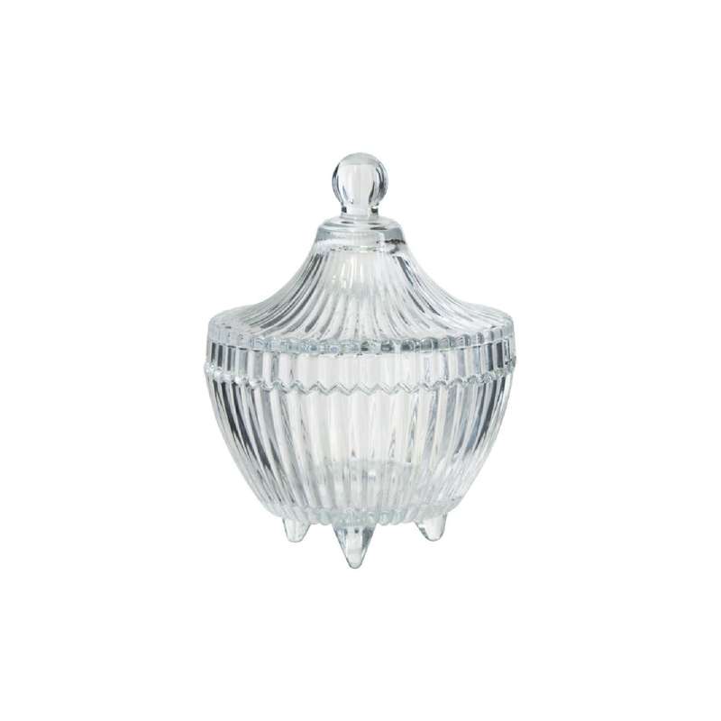 Footed Ribbed Trinket Box