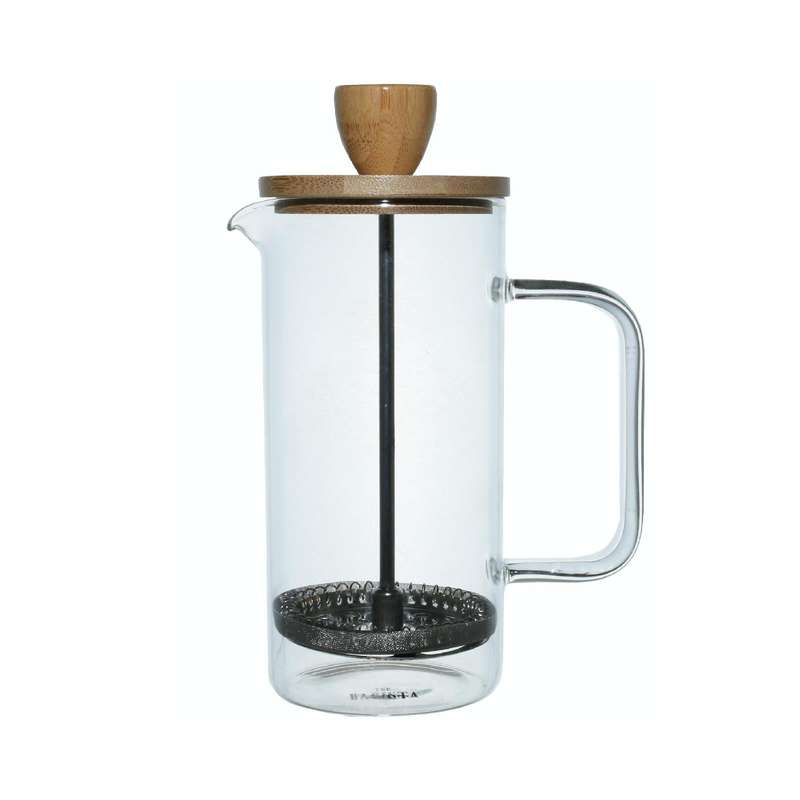 Glass Coffee Plunger with Bamboo Lid