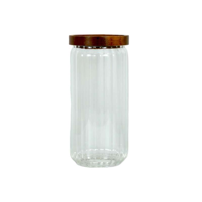 Glass Jar with Acacia Lid