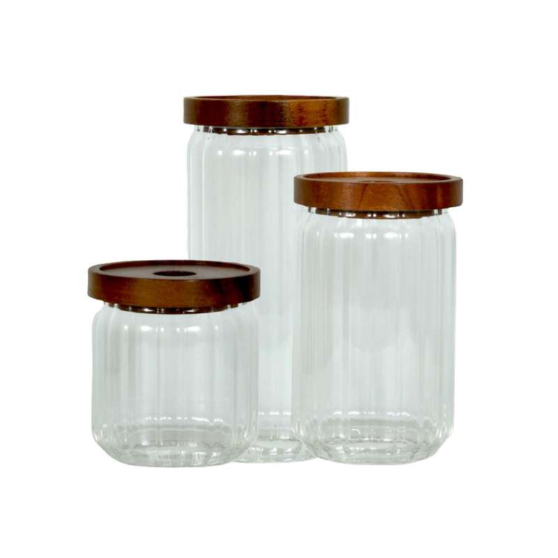 Glass Jar with Acacia Lid