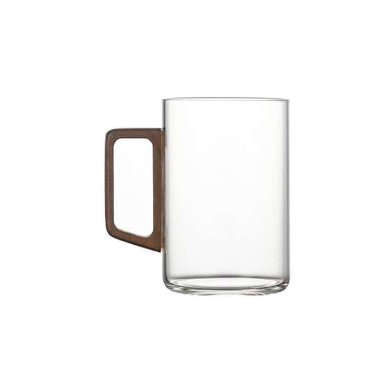 Glass Mug with Wooden Handle