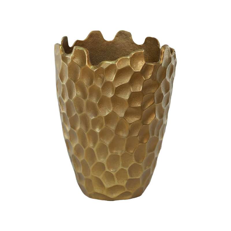 Gold Honeycomb Metal Vase