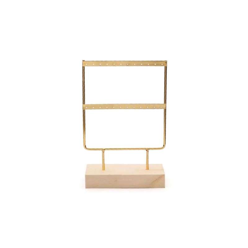 Gold & Natural Wood Earring Display