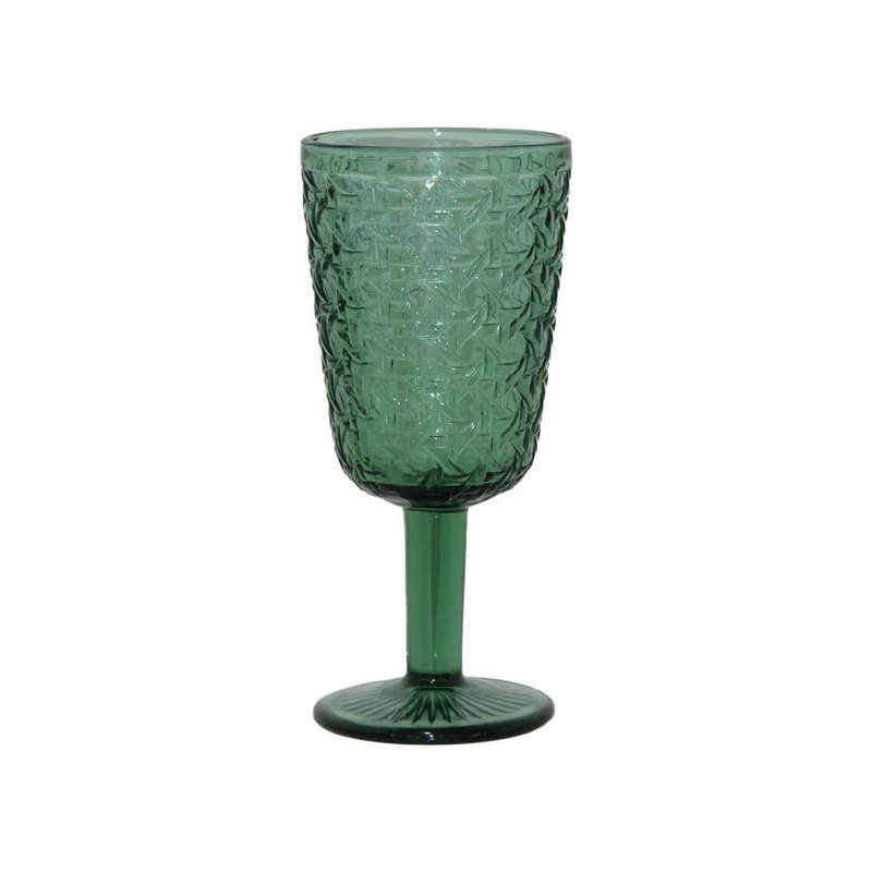 Green Weave Wine Glass