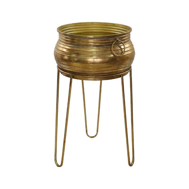 Handled Gold Plant Stand