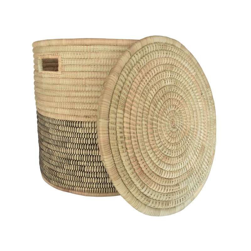 Lidded Two-Tone Storage Basket