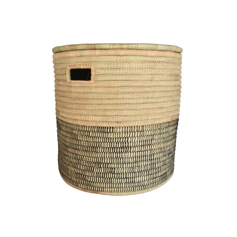 Lidded Two-Tone Storage Basket