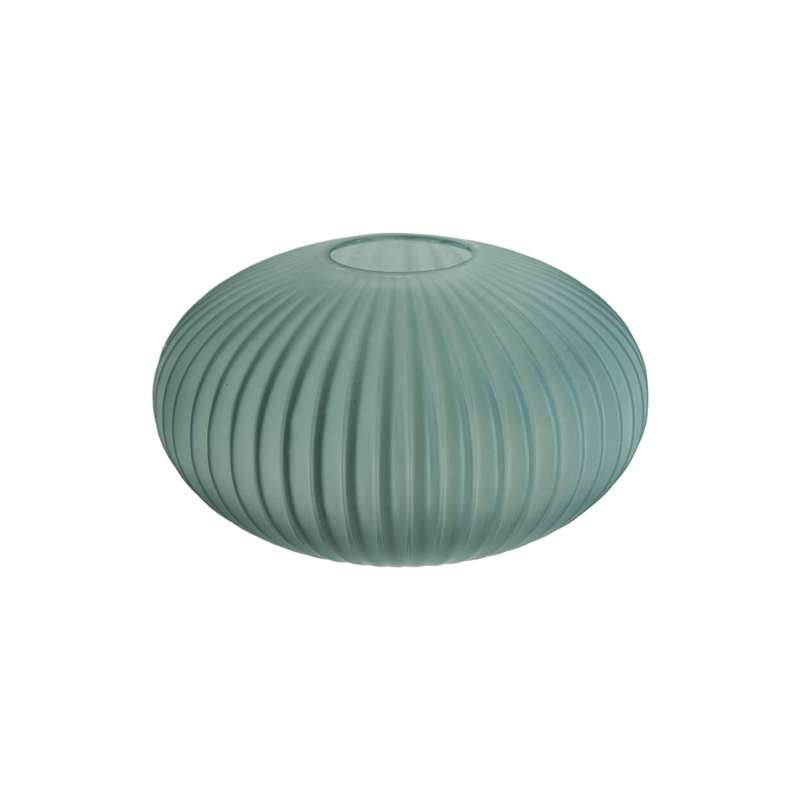 Matte Blue Round Glass Vase