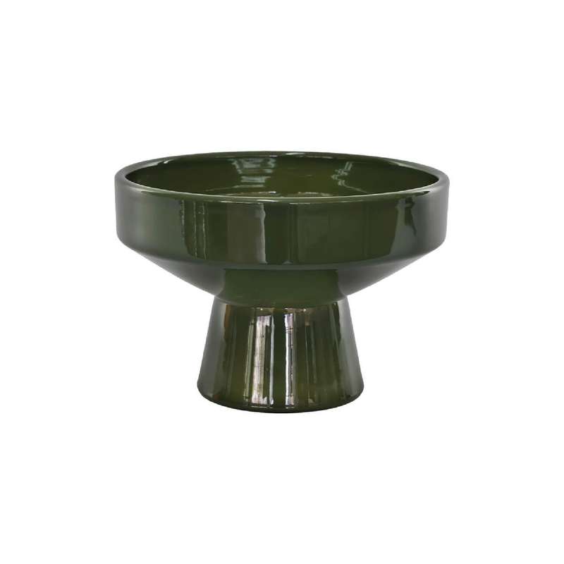 Olive Gloss Footed Vase
