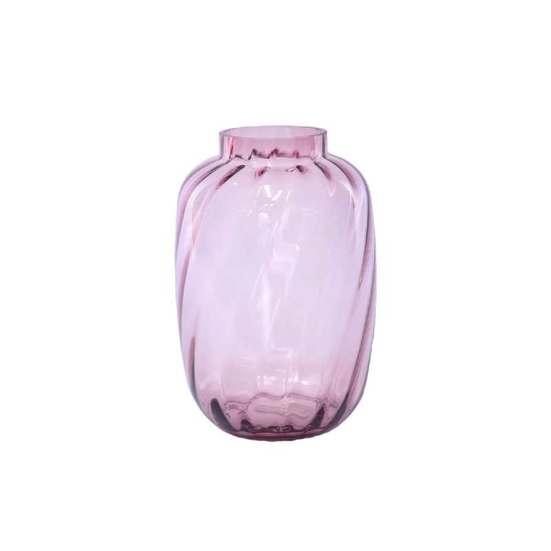 Pink Optic Glass Vase