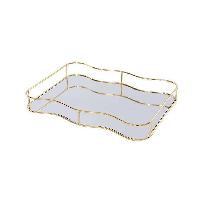 Rectangular Decorative Gold & Mirrored Tray