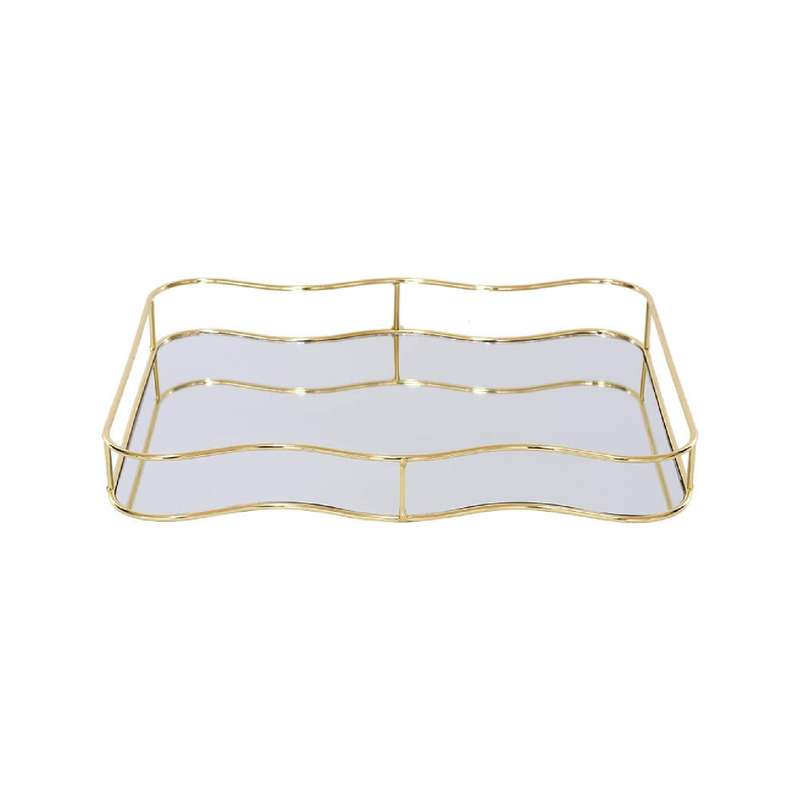 Rectangular Decorative Gold & Mirrored Tray