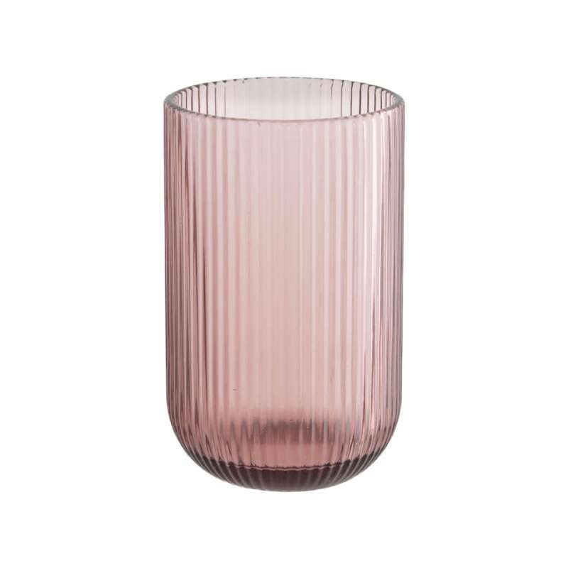 Ribbed Plum Glass Hi-Ball