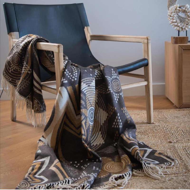 Rwanda Cocoa & Leather Throw