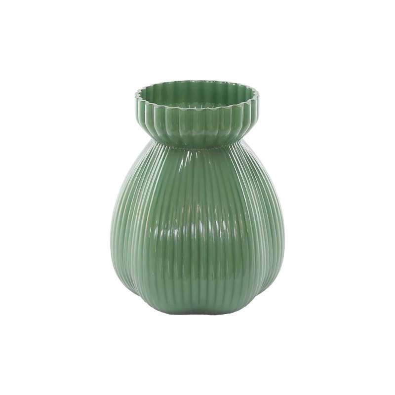 Sage Green Ribbed Vase