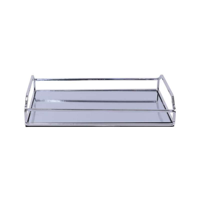 Silver Metal Mirror Tray