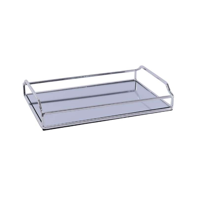 Silver Metal Mirror Tray