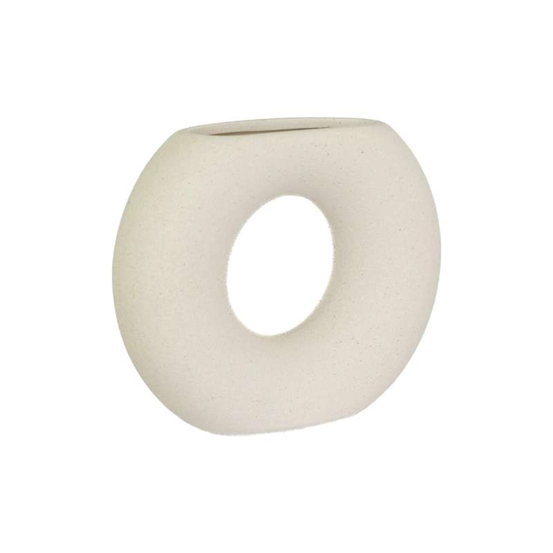 Textured Beige Silo Vase