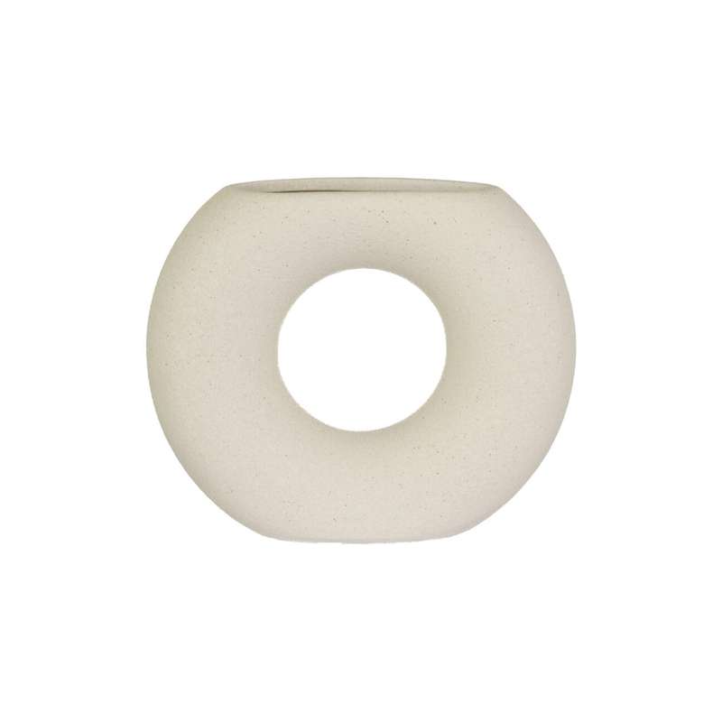 Textured Beige Silo Vase