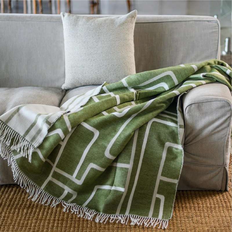 Thula Thula Hunter/Oyster Grey Line Throw