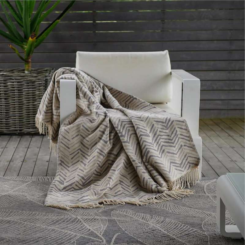 Thula Thula Iron/Cobblestone Brushstrokes Throw