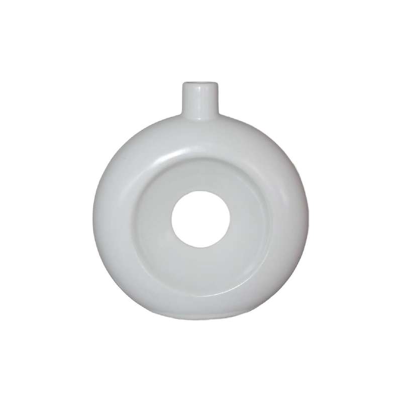 White Glossed Ceramic Vase