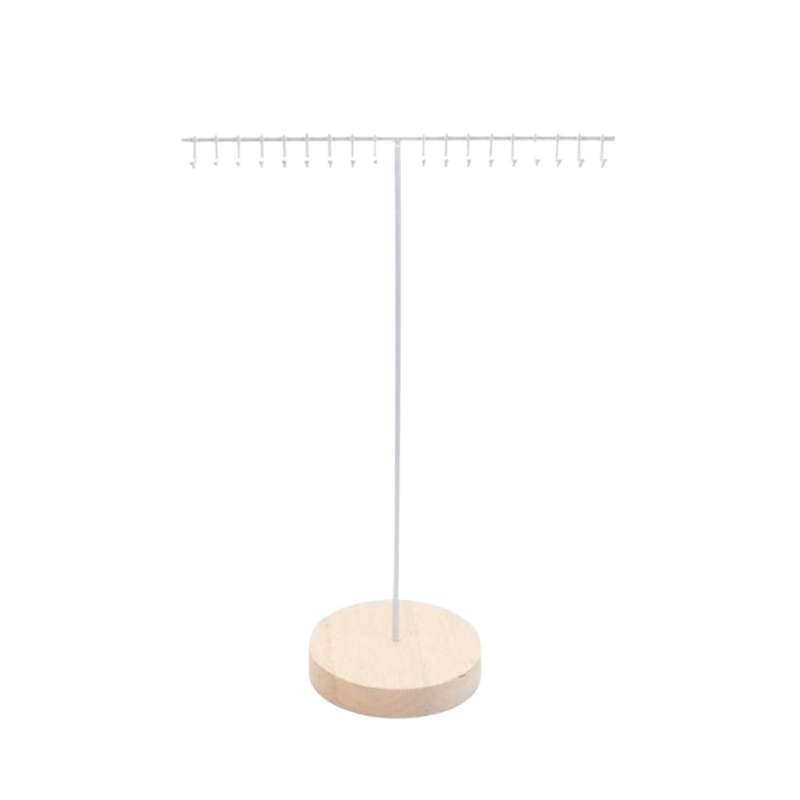 White & Wood Necklace Holder