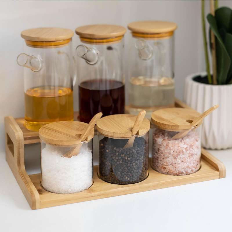 Bamboo Storage Set with Stand
