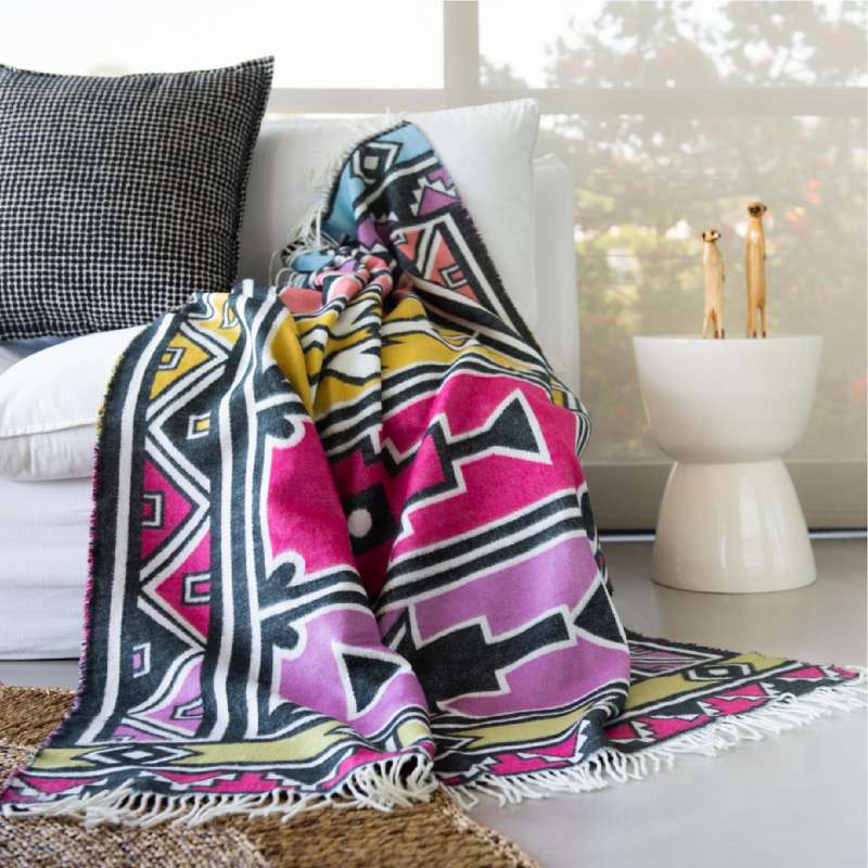 Ndebele Cerise Throw
