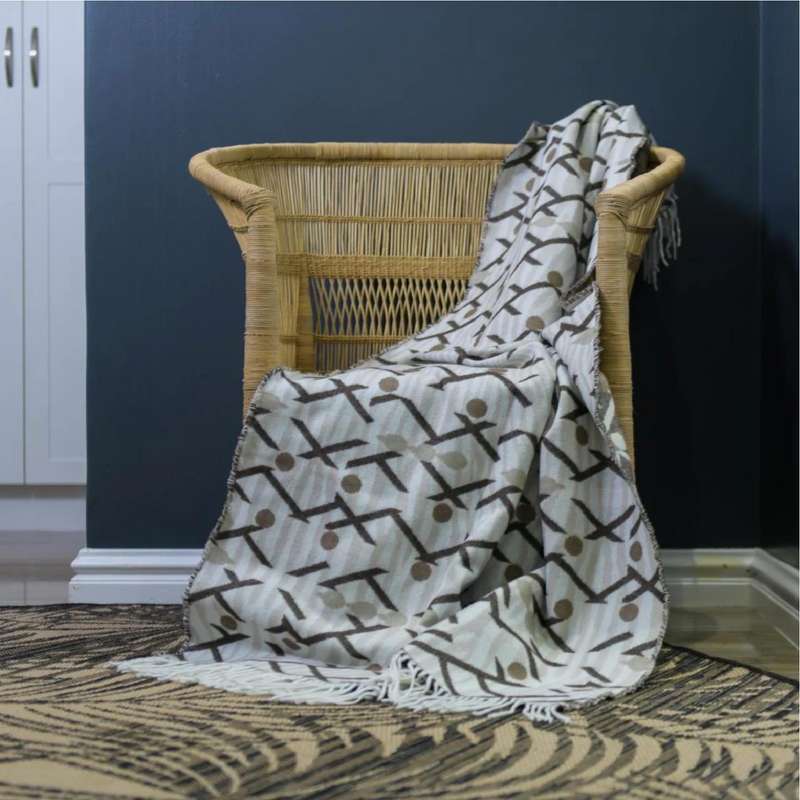 Himba Oyster Grey & Cocoa Throw